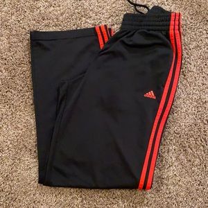 Black and Red Stripe adidas Sweatpants